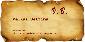 Valkai Bettina névjegykártya